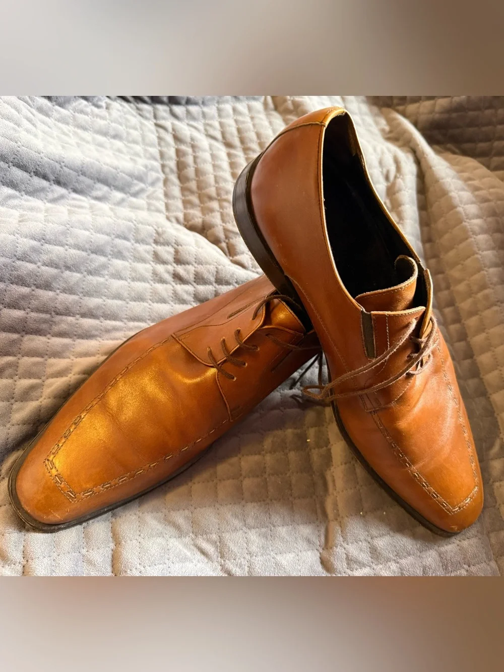 Men’s Luxury Bruno Magli RISKOR Leather Dress Shoes Italy - Size 10 Wide